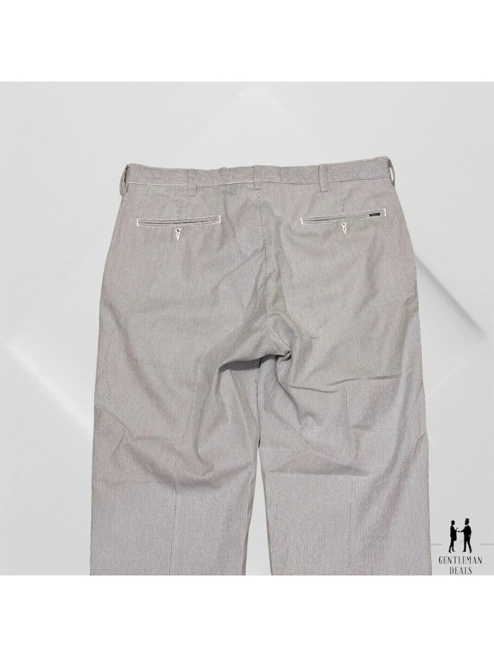 Polo Ralph Lauren Pants Mens 34x29 Blue Seersucker Chino Slacks Trouser Slim Fit